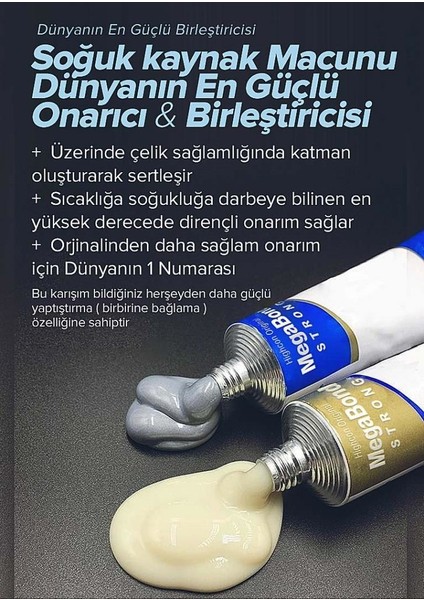 3'lü Çift Karışım Soğuk Kaynak Macun Yapıştırıcı 75 gr fırsatları