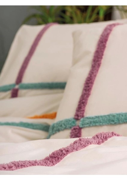 Cotton Box Puff Nakışlı Ranforce Çift Kişilik Nevresim Takımı Insula Gülkurusu