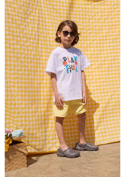 Erkek Çocuk Dalga Desenli Mayo Şort (4-5 Yaş 8-9 Yaş)