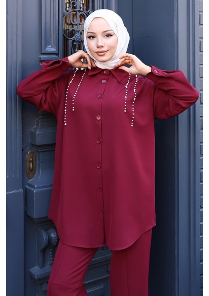 Inci Detaylı Takım Bordo 19259 fiyatları