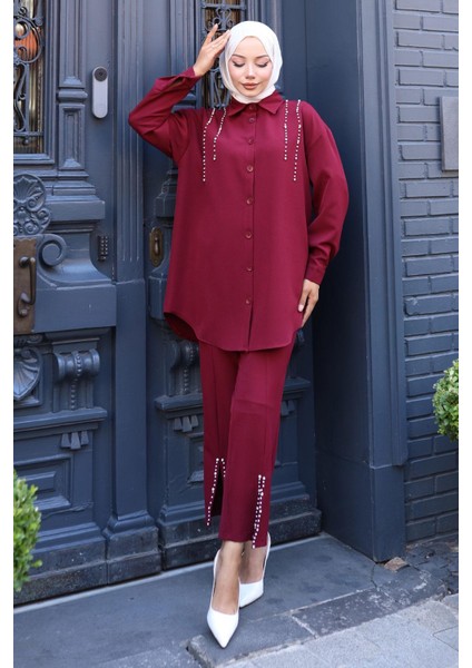 Inci Detaylı Takım Bordo 19259 modelleri