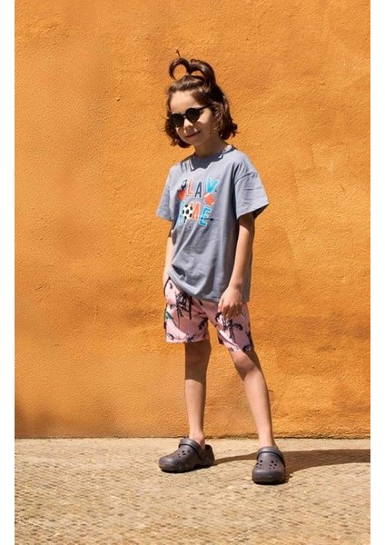 Erkek Çocuk Flamingo Desenli Mayo Şort (4-5 Yaş 8-9 Yaş)