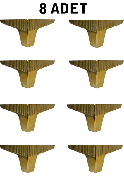 Kanepe Koltuk Tv Ünitesi Konsol Yükseltme Zenit Model Plastik Ayak 10 cm Gold Renk 8 Adet
