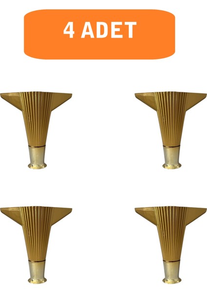 Kanepe Koltuk Tv Ünitesi Konsol Yükseltme Kumru Model Plastik Ayak 15 cm Gold Renk 4 Adet