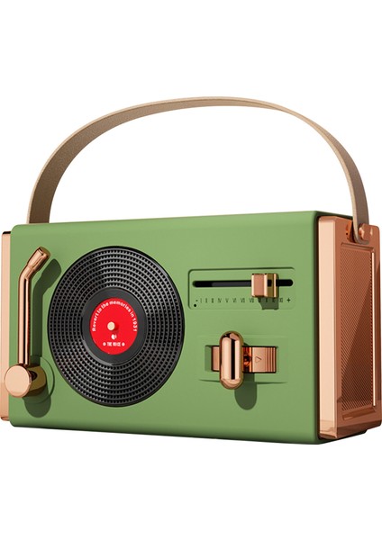 Açık Hava Bluetooth Hoparlör Taşınabilir Dekoratif Yüksek Ses Kalitesi USB Çubukları Destek Retro Bluetooth Hoparlör Oturma Odası Ofis Yeşil (Yurt Dışından)