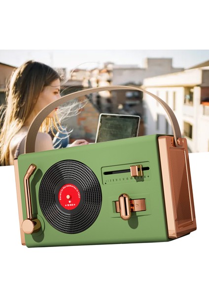 Açık Hava Bluetooth Hoparlör Taşınabilir Dekoratif Yüksek Ses Kalitesi USB Çubukları Destek Retro Bluetooth Hoparlör Oturma Odası Ofis Yeşil (Yurt Dışından) indirimleri