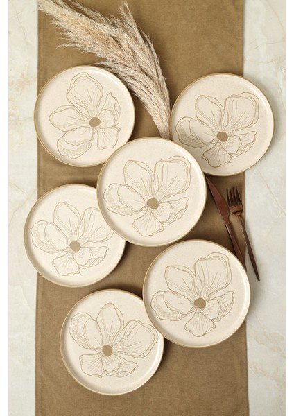 Taupe Bloom Nordıc Pasta Tabağı 22 cm 6 Adet 22529 fiyatları