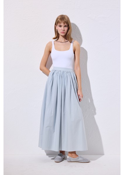 Piliseli Geniş Etek Mavi fırsatları