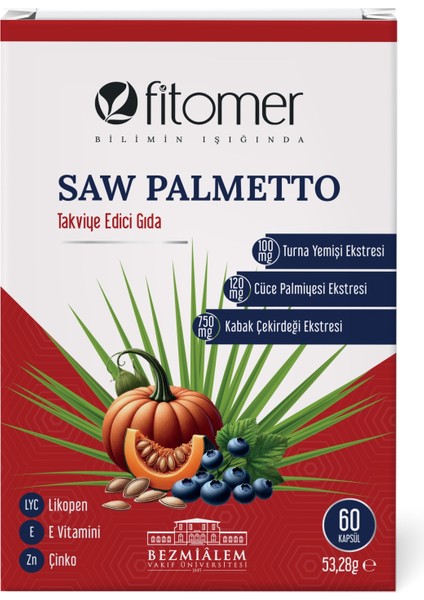 Saw Palmetto Takviye Edici Gıda 60\'lı Kapsül