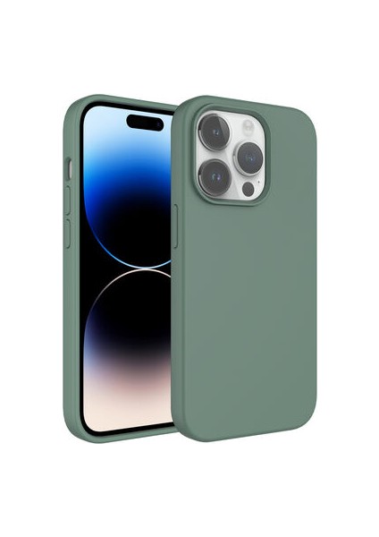 iPhone 14 Pro Kılıf Sıvı Teknolojili Silinebilir Sert Kılıf Yumuşak Dokulu ve Soft Yapılı Magsafe Özellikli Pastella Premium Silikon Kapak Kapak