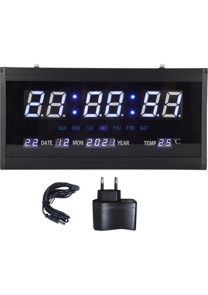 LED Dijital Sürekli Takvim Asılı Saat Oturma Odası Ofis Duvar Saati (Yurt Dışından)