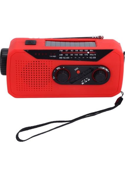 Acil Radyo El Güç Üretimi LED El Feneri ile Güneş Radyosu 2000MAH Şarj Kamp Yürüyüş Kırmızı Abd Tipi (Yurt Dışından) modelleri