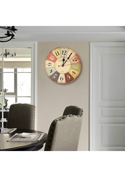 12" Ev Dekor Saati Renkli Retro Stil Sessiz Tik Tak Kuvars Duvar Saati (#1) (Yurt Dışından) indirimleri