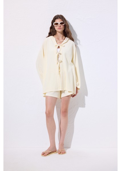 Havlu Kumaş Kimono Vanilya