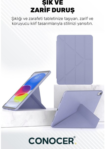 iPad 11 A16 2025 10. Nesil 10.9 Tablet Kılıfı Yumuşak Kalem Bölmeli, Uyku Modlu, Tri Folding Stand fiyatları