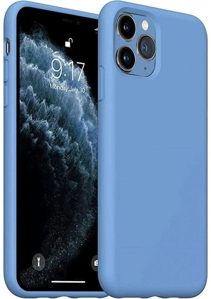 Newface iPhone 11 Pro Max Kılıf Nano Içi Kadife Silikon - Mavi