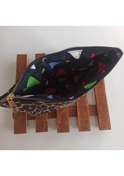 Leopar Desenli Şık Makyaj Çantası, Bej Renkli ve Kullanışlı Tasarım indirimleri