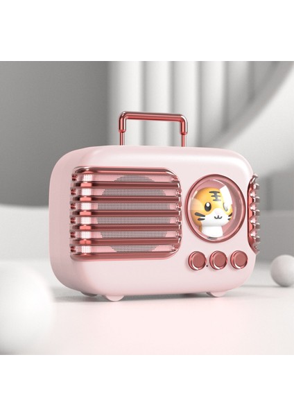Sevimli Retro Bluetooth Hoparlör Mini Bagaj Mini Hoparlör Yaratıcı Vintage Sevimli Küçük Hoparlör Pembe (Yurt Dışından)