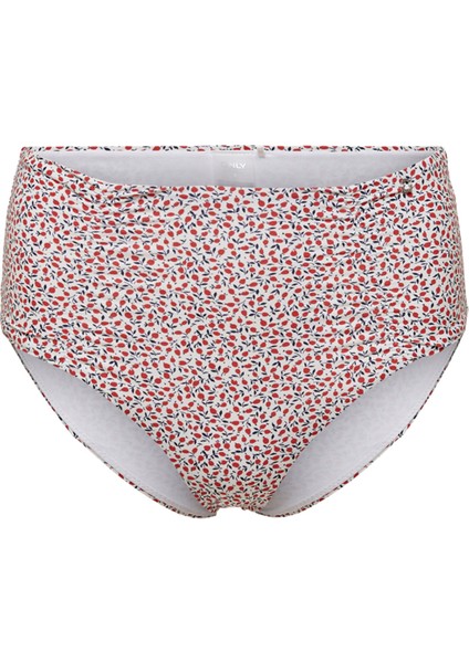 Onlella Hw Stitch Brief Normal Kalıp Desenli Kırmızı Kadın Bikini Alt