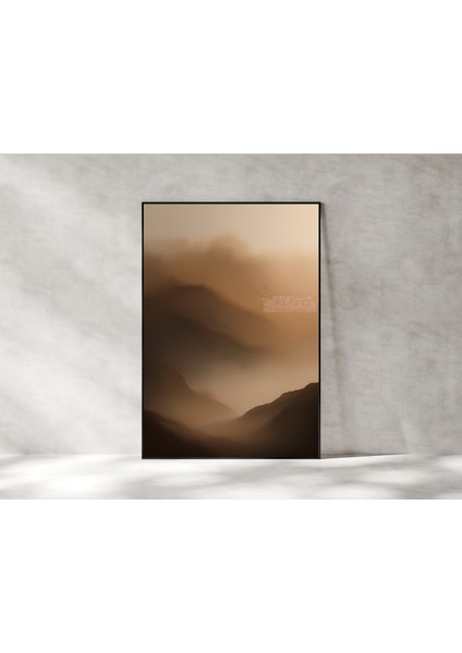 Metal Çerçeveli Gerçek Camlı Tablo - Dijital Baskı - Soyut "pus"