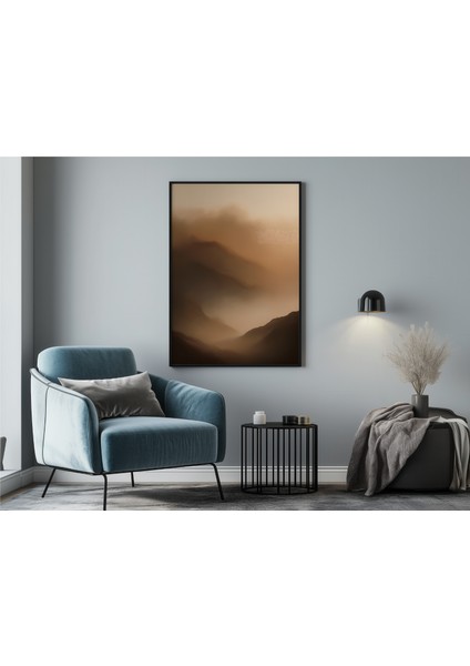 Metal Çerçeveli Gerçek Camlı Tablo - Dijital Baskı - Soyut "pus" indirimleri