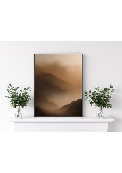 Metal Çerçeveli Gerçek Camlı Tablo - Dijital Baskı - Soyut "pus"