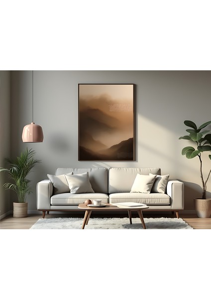 Metal Çerçeveli Gerçek Camlı Tablo - Dijital Baskı - Soyut "pus"