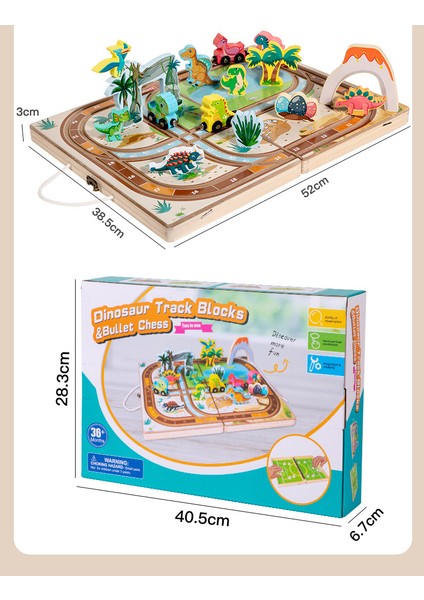 Çocuk Erken Öğrenme 2'si 1 Arada Tren Pisti Eğlenceli Zıplayan Satranç Masası Oyunları Eğitici Oyuncaklar (Yurt Dışından)