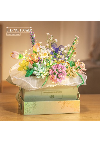 Blok Simülasyon Gül Buketi Seti Hediye Kutusu Forever Flower Blok Aranjman Hediye (Yurt Dışından)