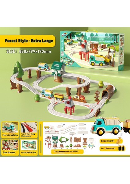 Çocuk Eğitici Havaalanı Parça Tren Araba Atılım Macera Taşıma Parça Araba Saklama Kutusu Seti (Yurt Dışından)