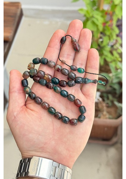 9/8 mm Hareli Ton Usta Işçilik Sıkma Kehribar Tesbih modelleri