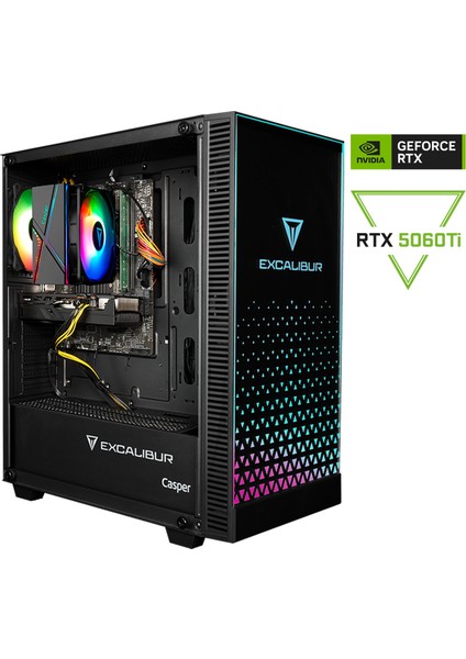 Excalibur E65L.144F-BVT0X-0HD Intel Core I5-14400F 16GB RAM 500GB SSD Nvidia Geforce RTX 5060TI Freedos Masaüstü Bilgisayar