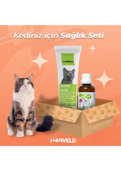 Sterile Paste Plus & B Damla Kısır Kedi Bakım Seti (Destekleyici + Tüy Desteği) fırsatları