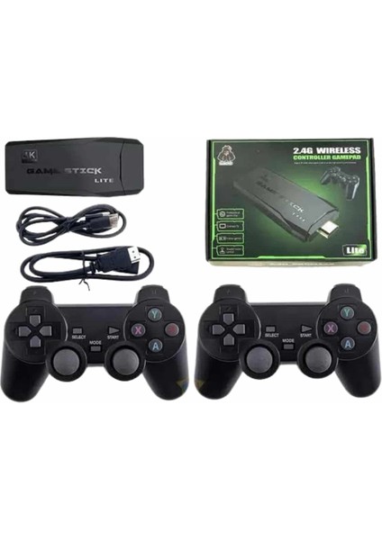 4K Game Stick Oyun Konsolu 2.4g Kablosuz Çift Kol Nostaljik Oyunlar modelleri