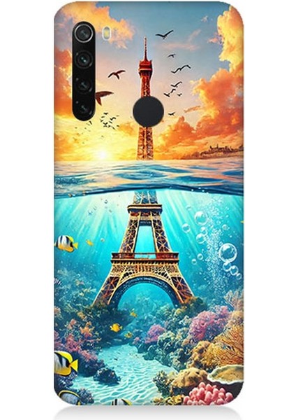Xiaomi Redmi Note 8 Uyumlu Denizaltında Eyfel Hayali Desenli Silikon Kılıf
