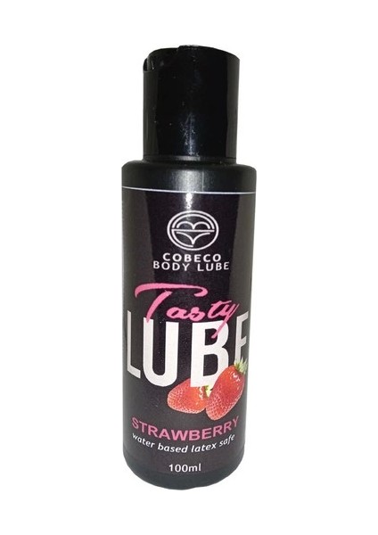 Body Lube With Strawberry Water Based - Tasty Lube Latex Safe 100 ml Çikolata Aromalı Lubrikant Jel