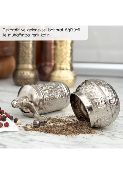 Glıos Nikel Zamak Karabiber El Değirmeni Öğütücü Grinder 11 cm