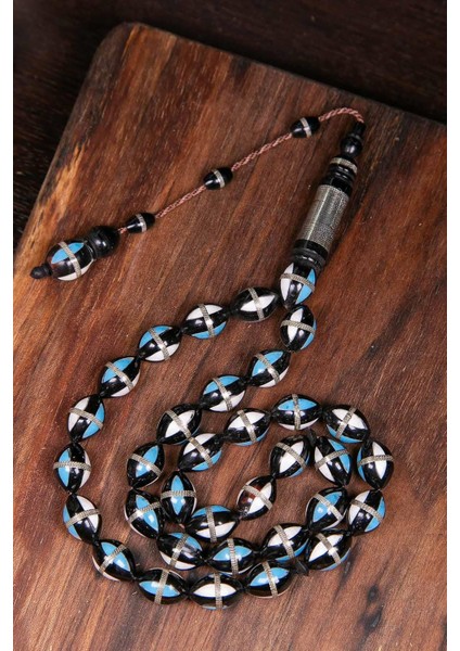 Iri Taneli Mavi Taş Kombinli Kuka Işleme Tesbih modelleri