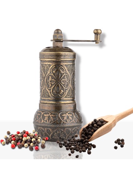 Glıos Bakır Zamak Karabiber Baharatlık El Değirmeni Öğütücü Grinder 11 cm
