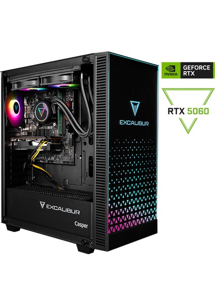 Excalibur E65L.147F-DF60X-0RD Intel Core I7-14700F 32GB Ram 1tb SSD Nvidia Geforce Rtx 5060 Freedos Masaüstü Bilgisayar