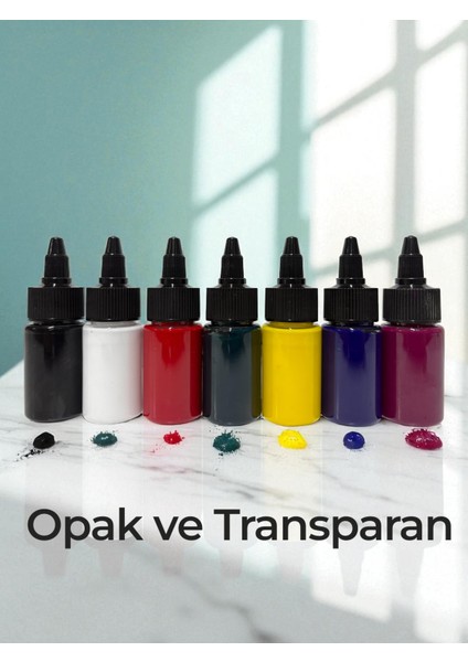 Yüksek Kalite Opak ve Transparan Epoksi Pigment Seti 7 Renk X 35 gr