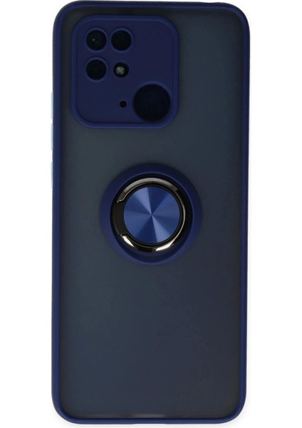 Newface Xiaomi Poco C40 Kılıf Montreal Yüzüklü Silikon Kapak - Lacivert
