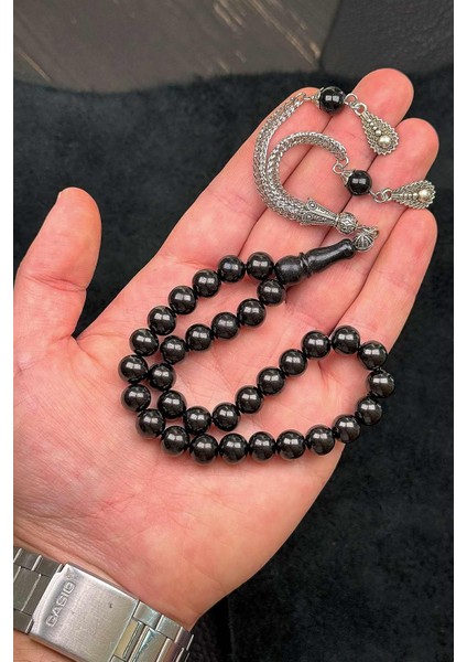 8 mm Küre Rus Oltu Taşı Tesbih