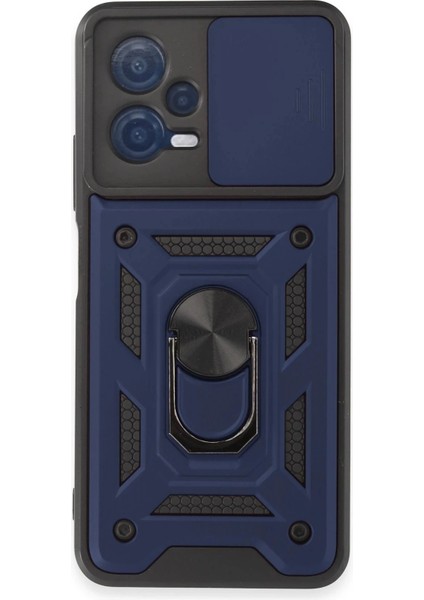 Newface Xiaomi Redmi Note 12 5g Kılıf Pars Lens Yüzüklü Silikon - Lacivert