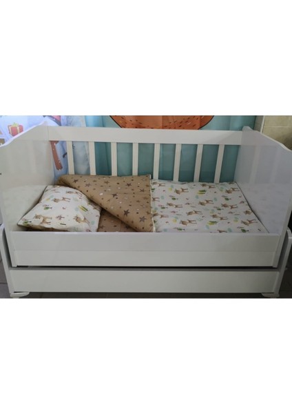 Pamuk Bebek/Çocuk Yastık Çarşaf Yorgan Seti Karaca Desen/ Yıldızlı Kahverengi fırsatları