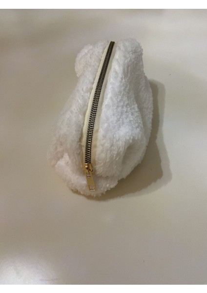 Peluş Kumaş Makyaj Çantası ve Kalemlik, Beyaz, Şık ve Kullanışlı Tasarım modelleri