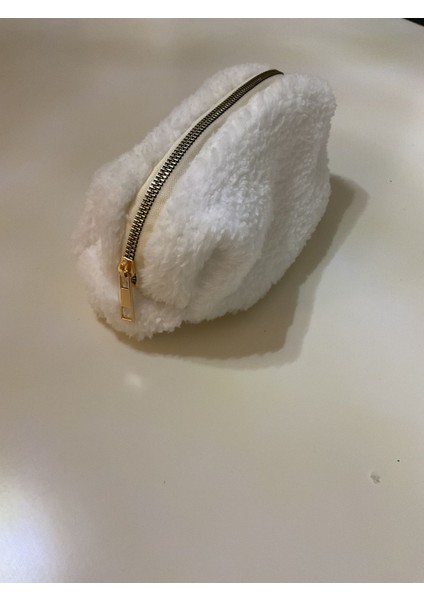 Peluş Kumaş Makyaj Çantası ve Kalemlik, Beyaz, Şık ve Kullanışlı Tasarım indirimleri
