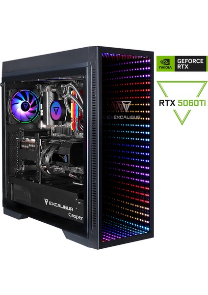 Excalibur E75H.144F-DFT0X-0SD Intel Core I5-14400F 32GB RAM 1TB SSD Nvidia Geforce RTX 5060TI Freedos Masaüstü Bilgisayar