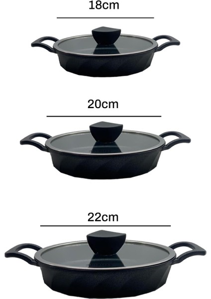 Vento 6 Parça Yanmaz Yapışmaz Titanyum Kaplama Sahan Seti 18-20-22 cm fırsatları