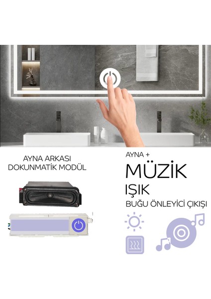 Ayna Arkası 220V Bluetooth'lu Hoparlörlü Dokunmatik Sensör fırsatları